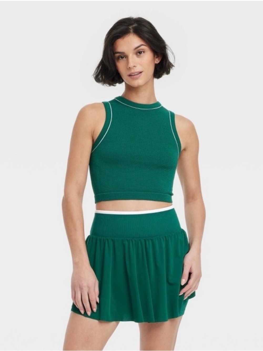 all in motion navy blue and Green Ribbed Tank Top & Bra Set (4 pieces)